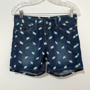 Anthropologie Pilcro Stet Ikat Jean Shorts Cotton Linen Women's Size 25